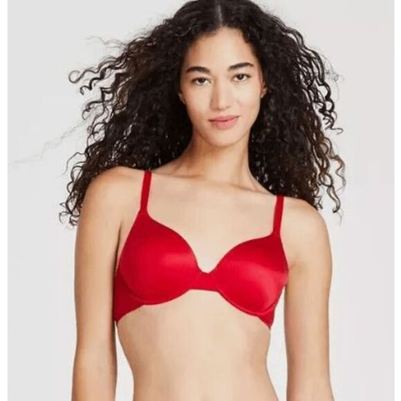 B. Tempt'd by Wacoal NWT size 34C red underwire t-shirt bra Future Foundation - Picture 1 of 5